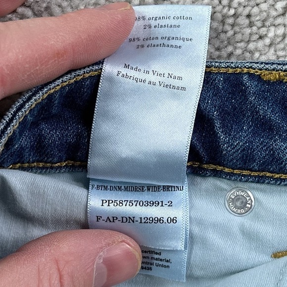 Everlane Jeans Womens 28 Blue Mid Way Wide Leg 5-Pocket Stretch Denim - Picture 13 of 14